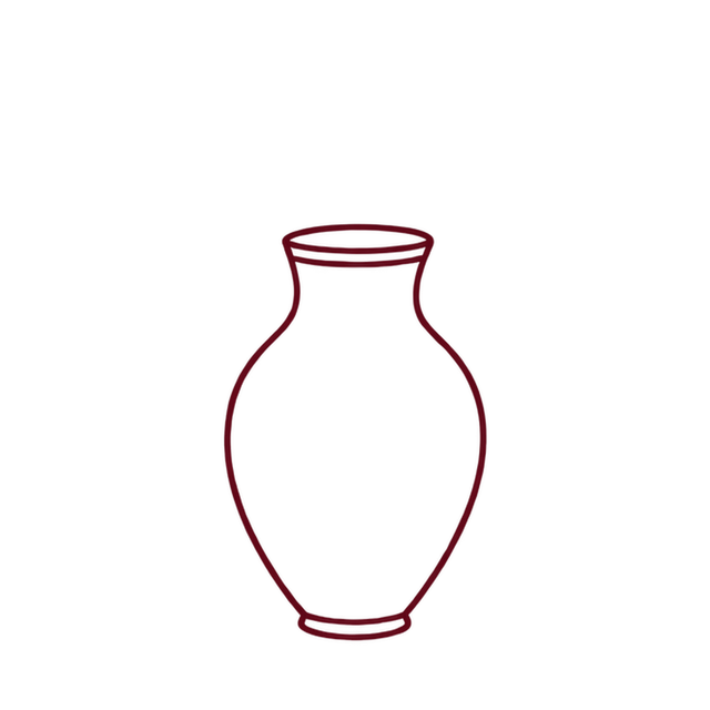 Schematische afmetingen van de vaas